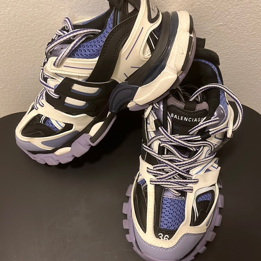Balenciaga Purple Black White Trail Sneakers